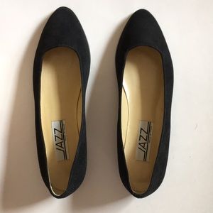 Jazz Black Suede Flats